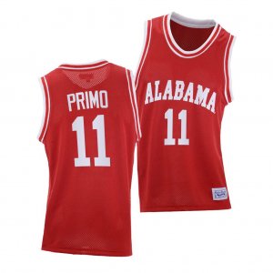 Men's Alabama Crimson Tide #11 Joshua Primo Red 2021 NCAA Throwback College Basketball Jersey 2403ZDYT2